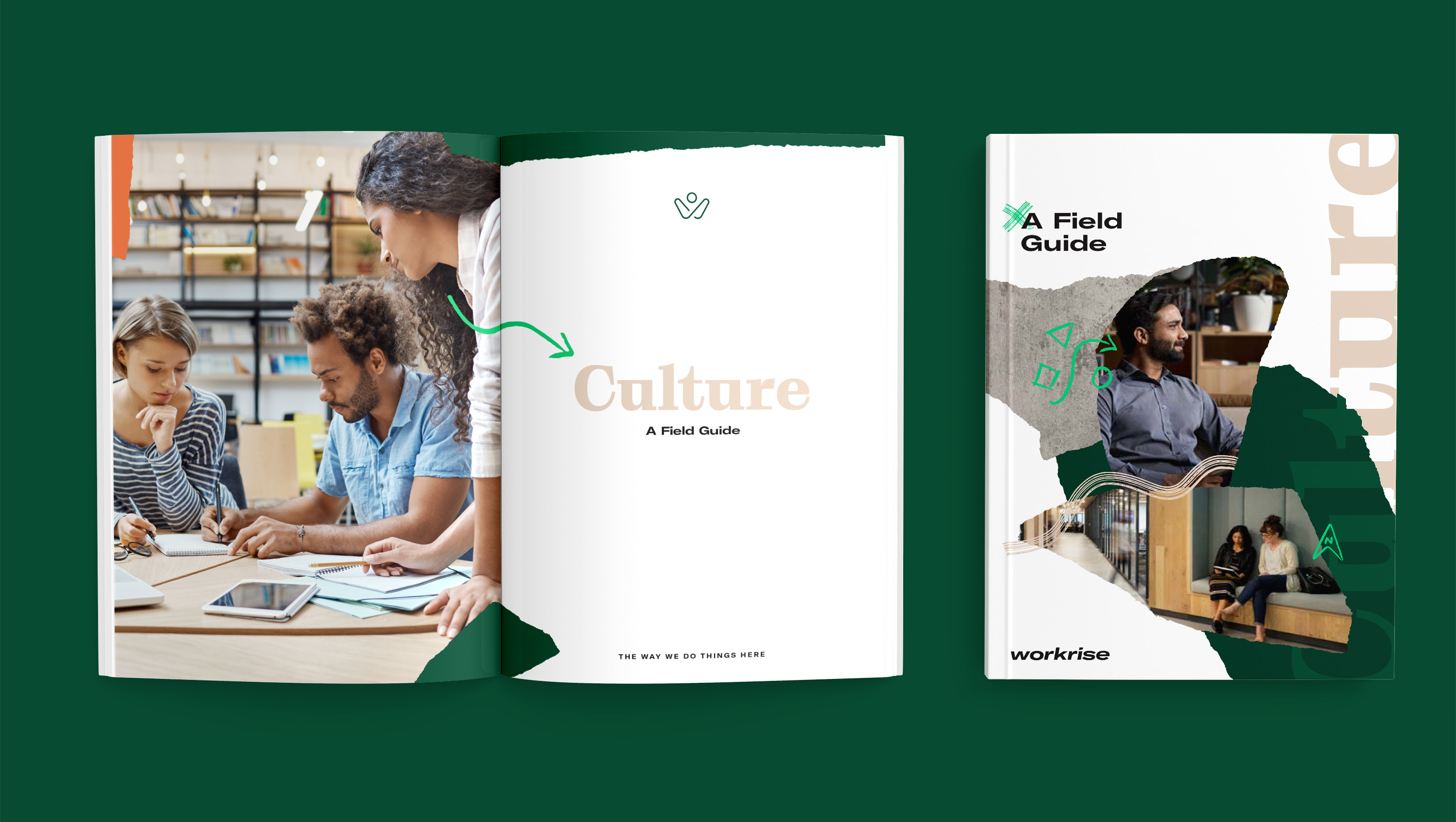 Culture Field Guide cover and open spread mockup