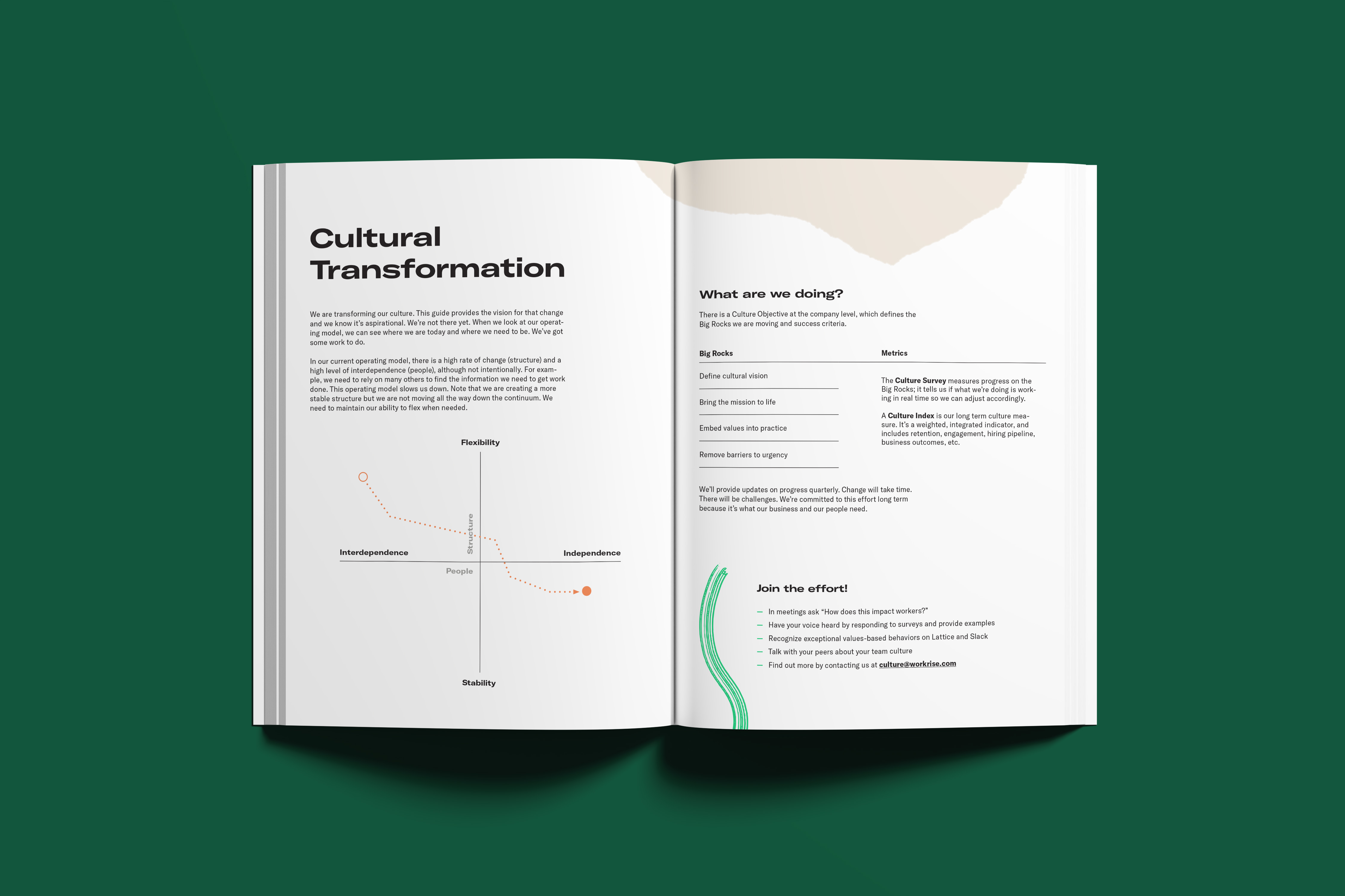 Culture Field Guide Cultural Transformation spread with diagram