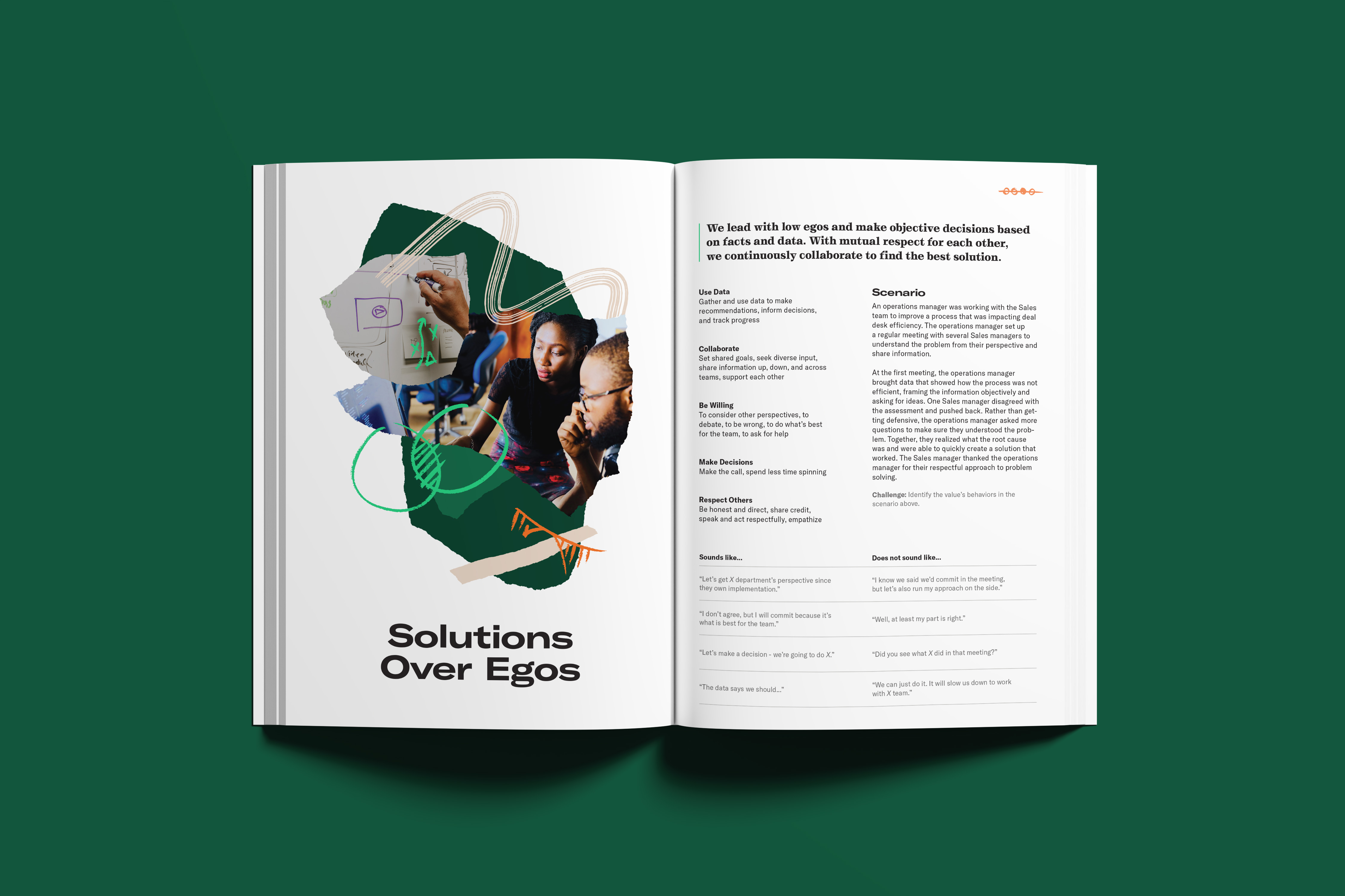 Culture Field Guide Solutions Over Egos values spread
