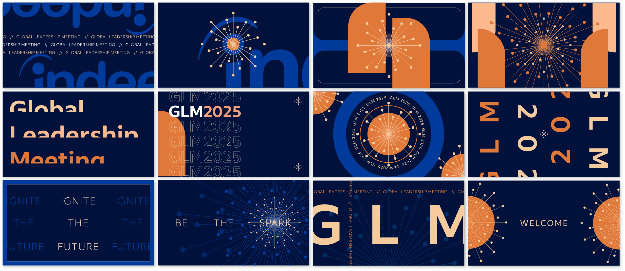 GLM 2025 intro video storyboard frames