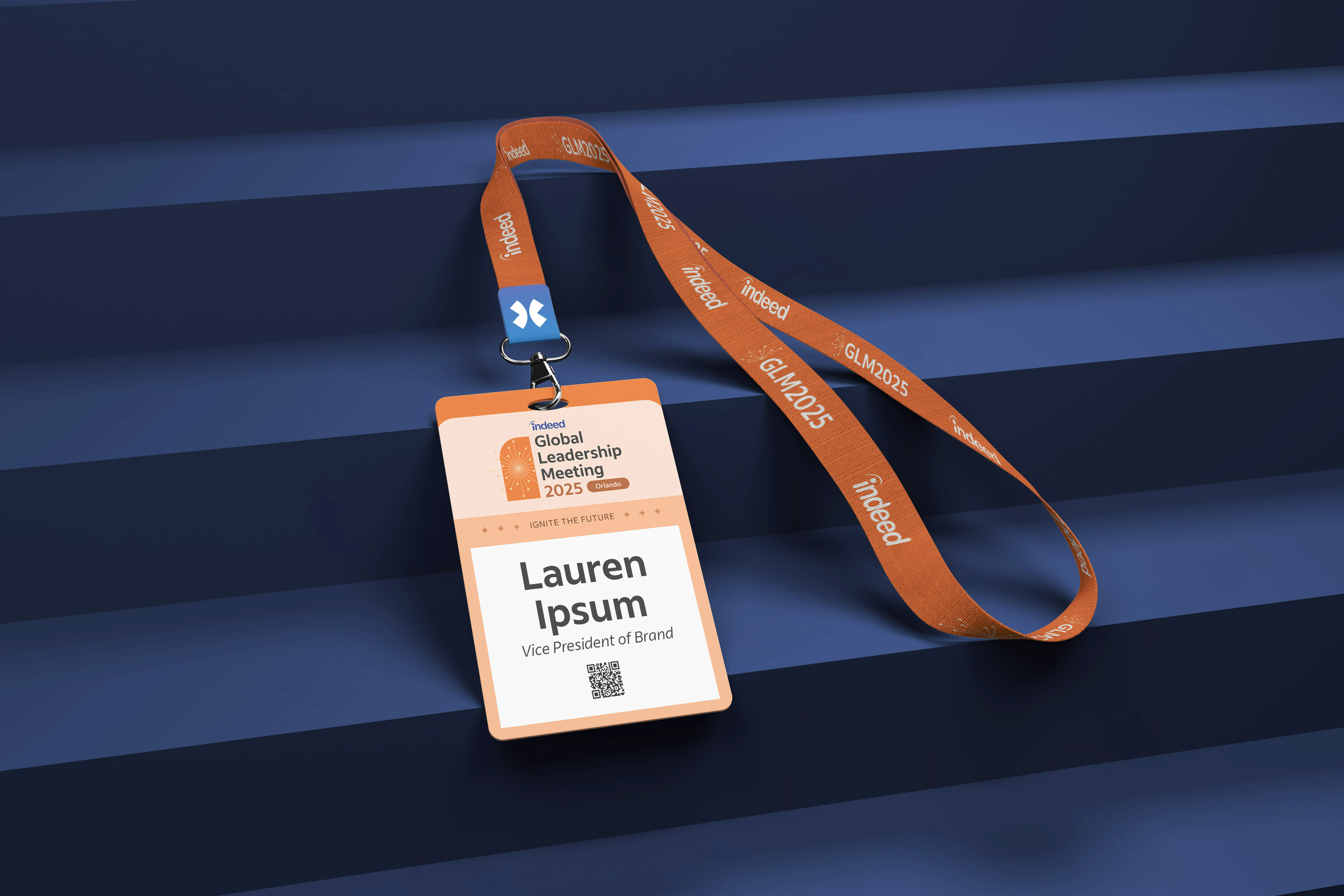 GLM 2025 badge and lanyard design