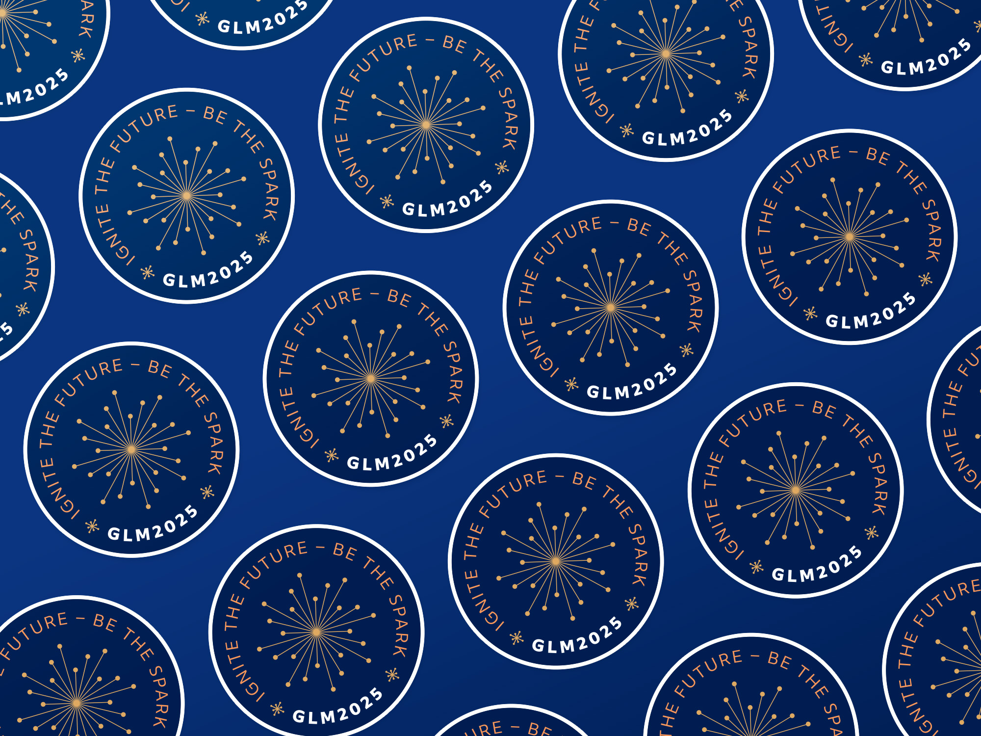 GLM 2025 circle sticker sheet spread