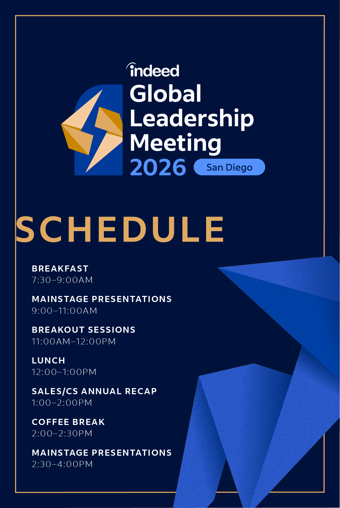 GLM 2026 printed schedule design