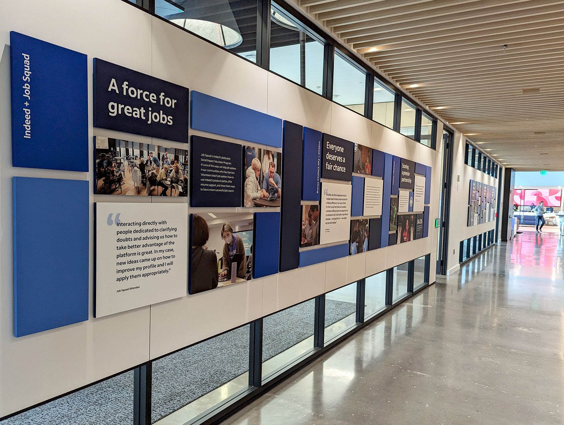 Full view of the Idea Center Corridor wall installation