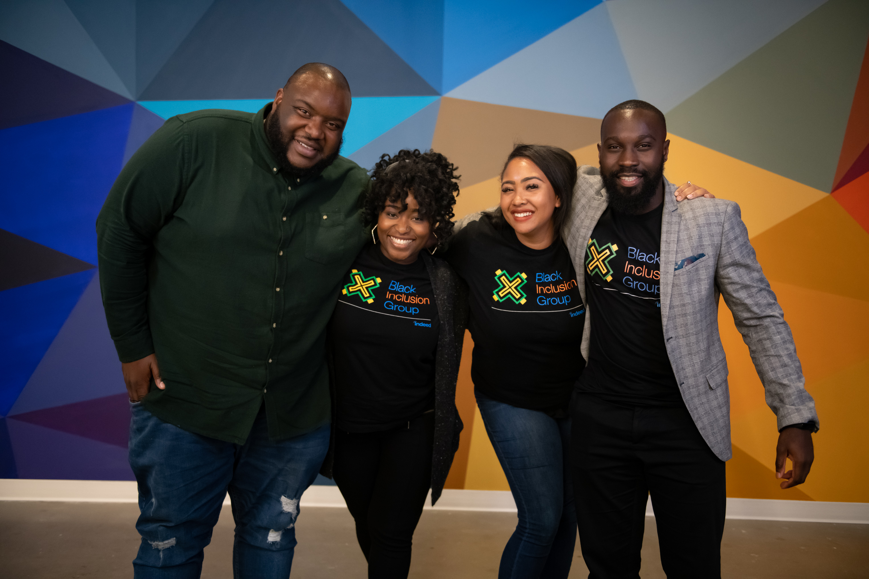Indeed Black Inclusion Group t-shirts worn by employees