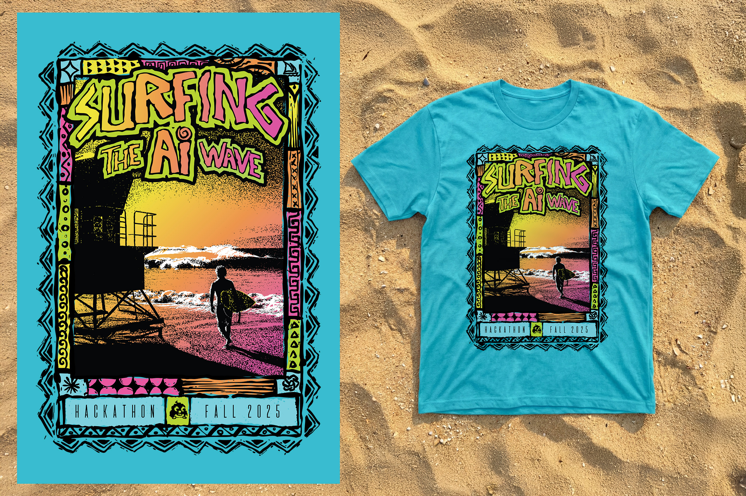 Indeed Surfing the AI Wave Hackathon Fall 2025 t-shirt