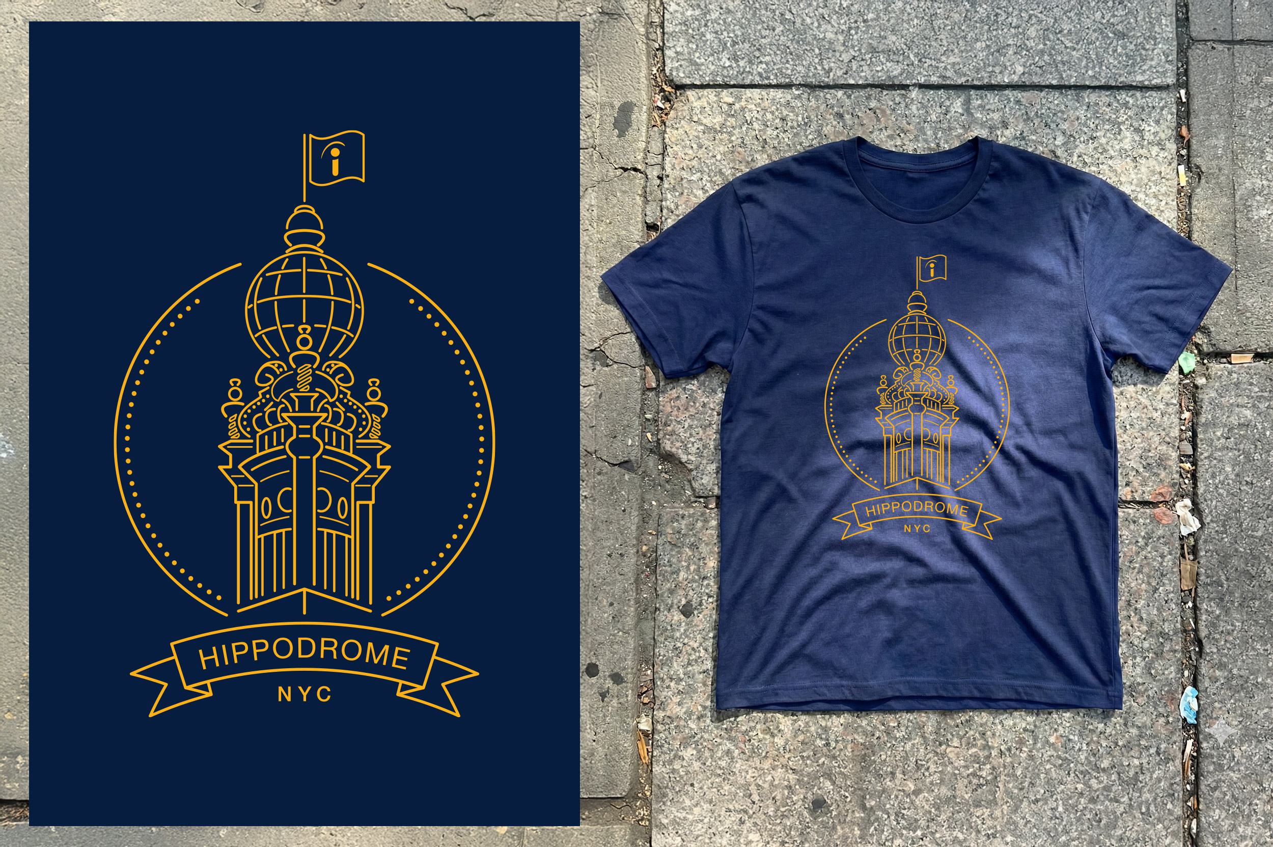 Indeed Hippodrome NYC event t-shirt design and mockup