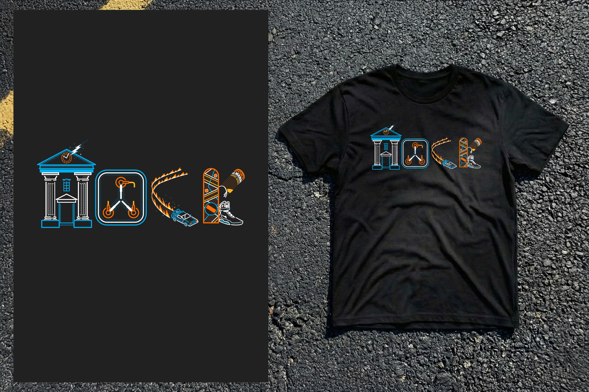 Indeed HOCK hackathon t-shirt design and mockup