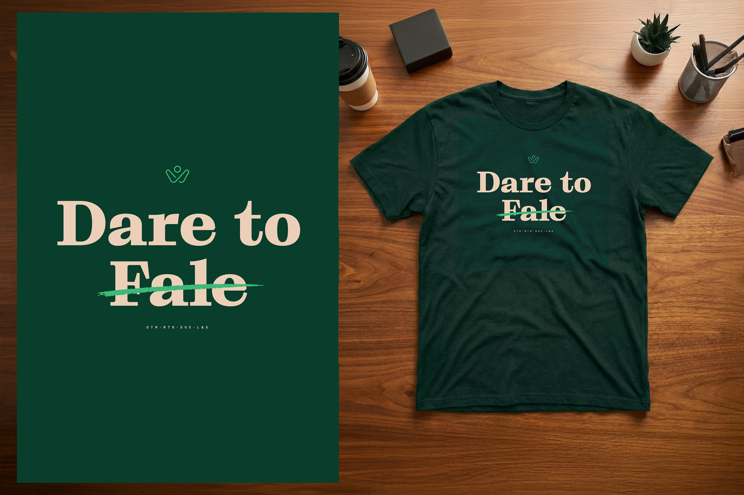 Workrise Dare to Fail t-shirt design and mockup